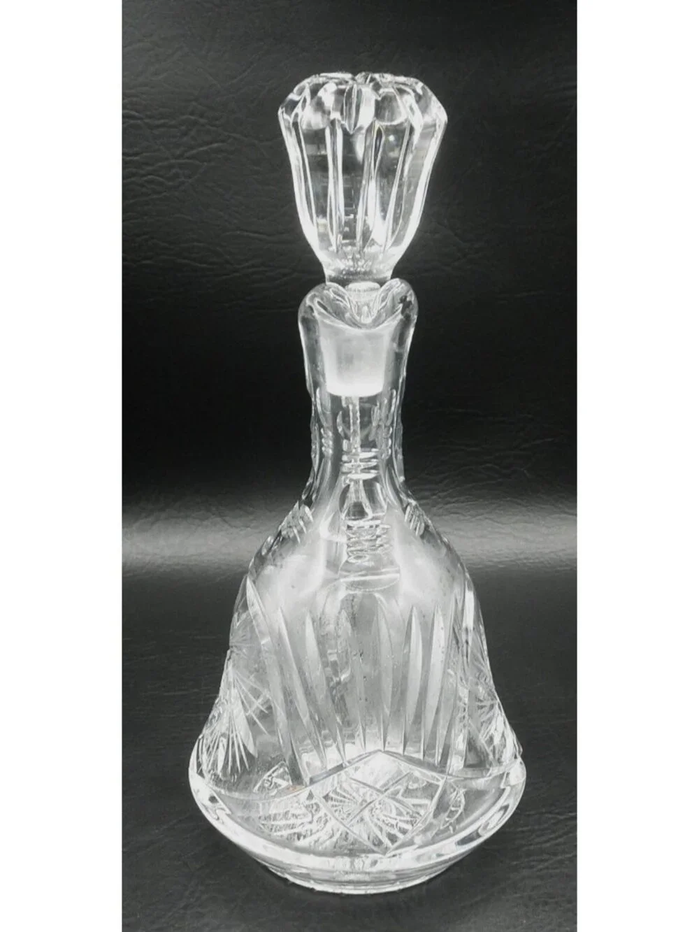 Handled Wine Decanter American Brilliant APB Cut Glass American Pinwheel 12 Inch